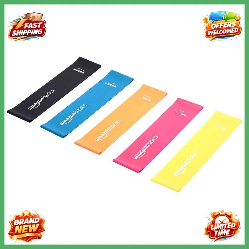 5-Pack Latex Resistance Bands for Strength Training and Stretching